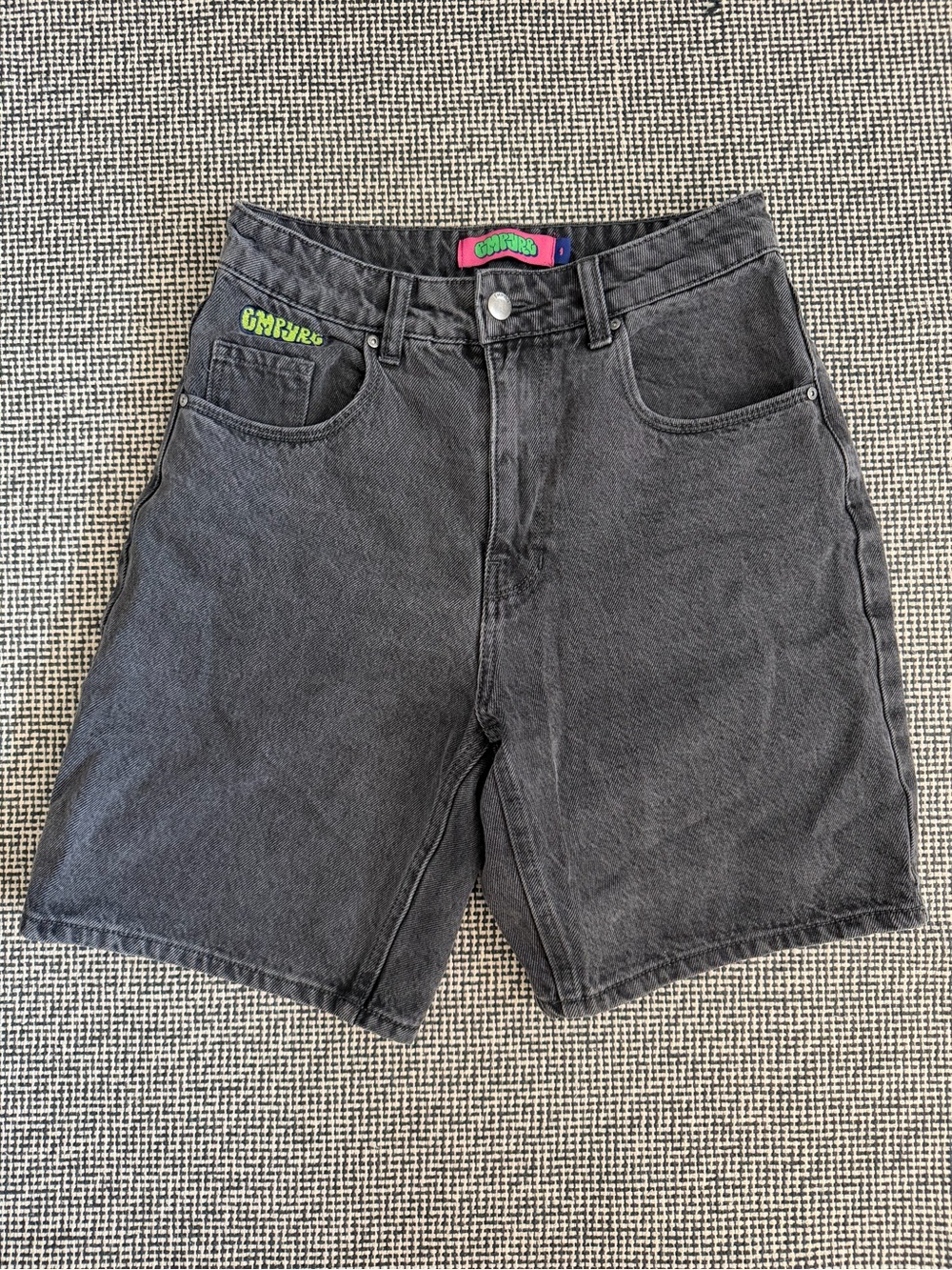 Empyre Black Washed Denim Shorts